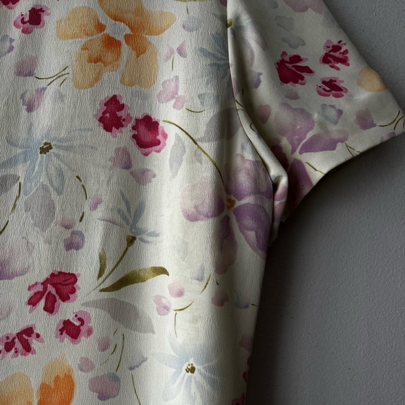 Vintage Talbots Silk Full Length Flower Dress - Picture 6 of 8